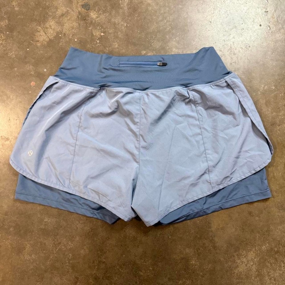 Lululemon Hotty Hot 2.5" Running Shorts Blue Gray Women XL High Rise